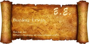 Buzásy Ervin névjegykártya
