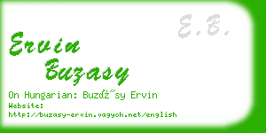 ervin buzasy business card